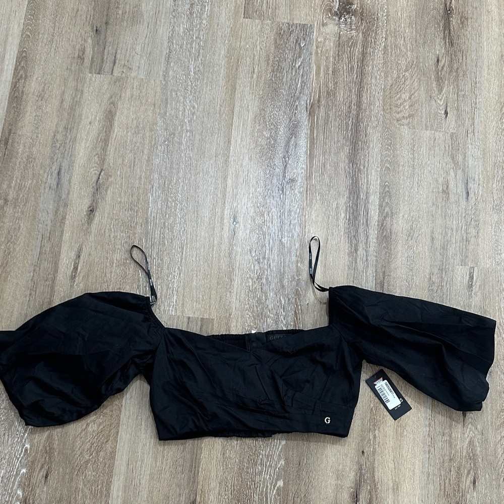 Guess Black Smocked Top